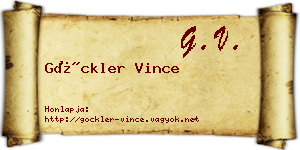Göckler Vince névjegykártya